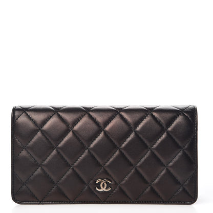 Chanel Lambskin Quilted Yen Wallet Black 1 of 11