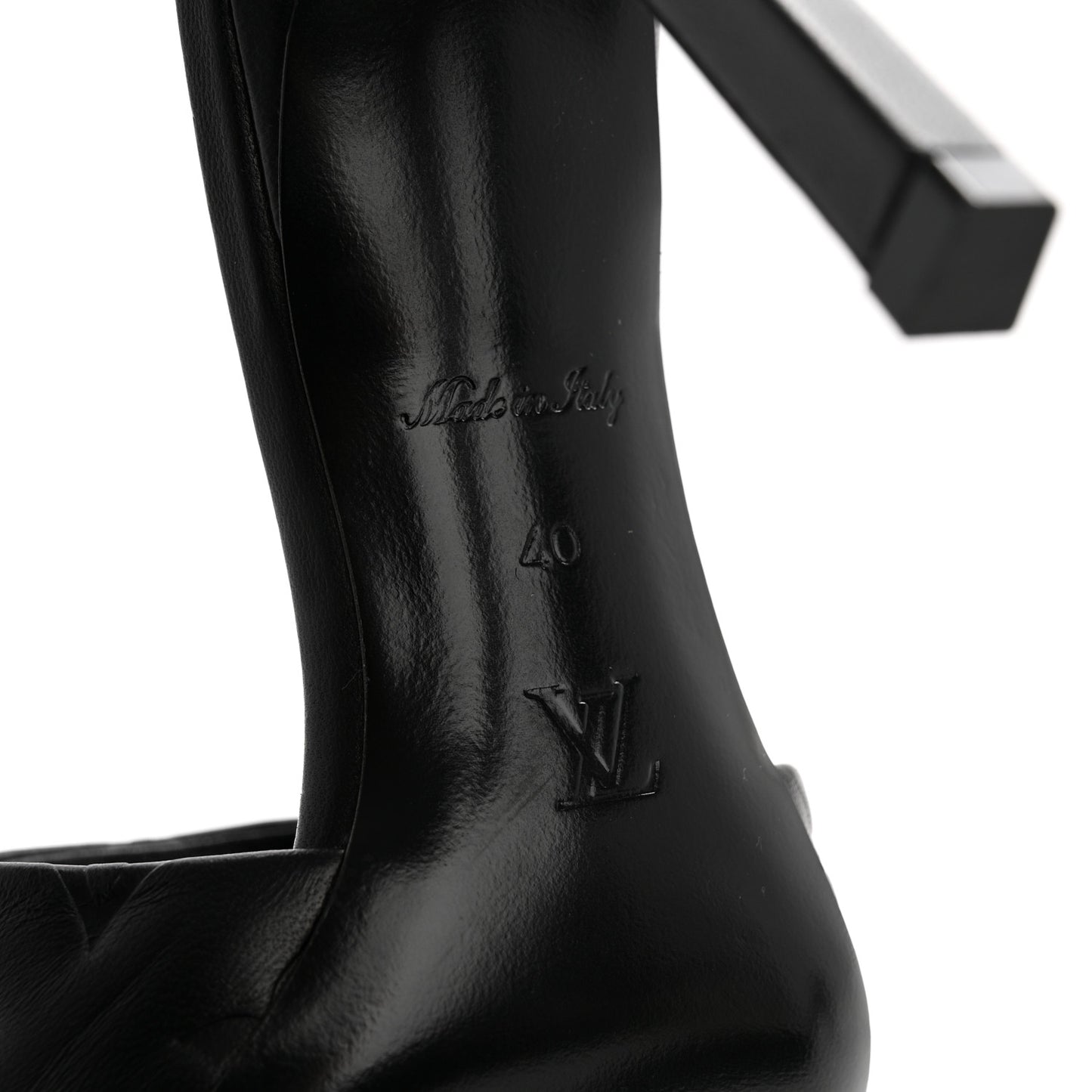 Lambskin Embossed Monogram Revival High Heel Mules 40 Black