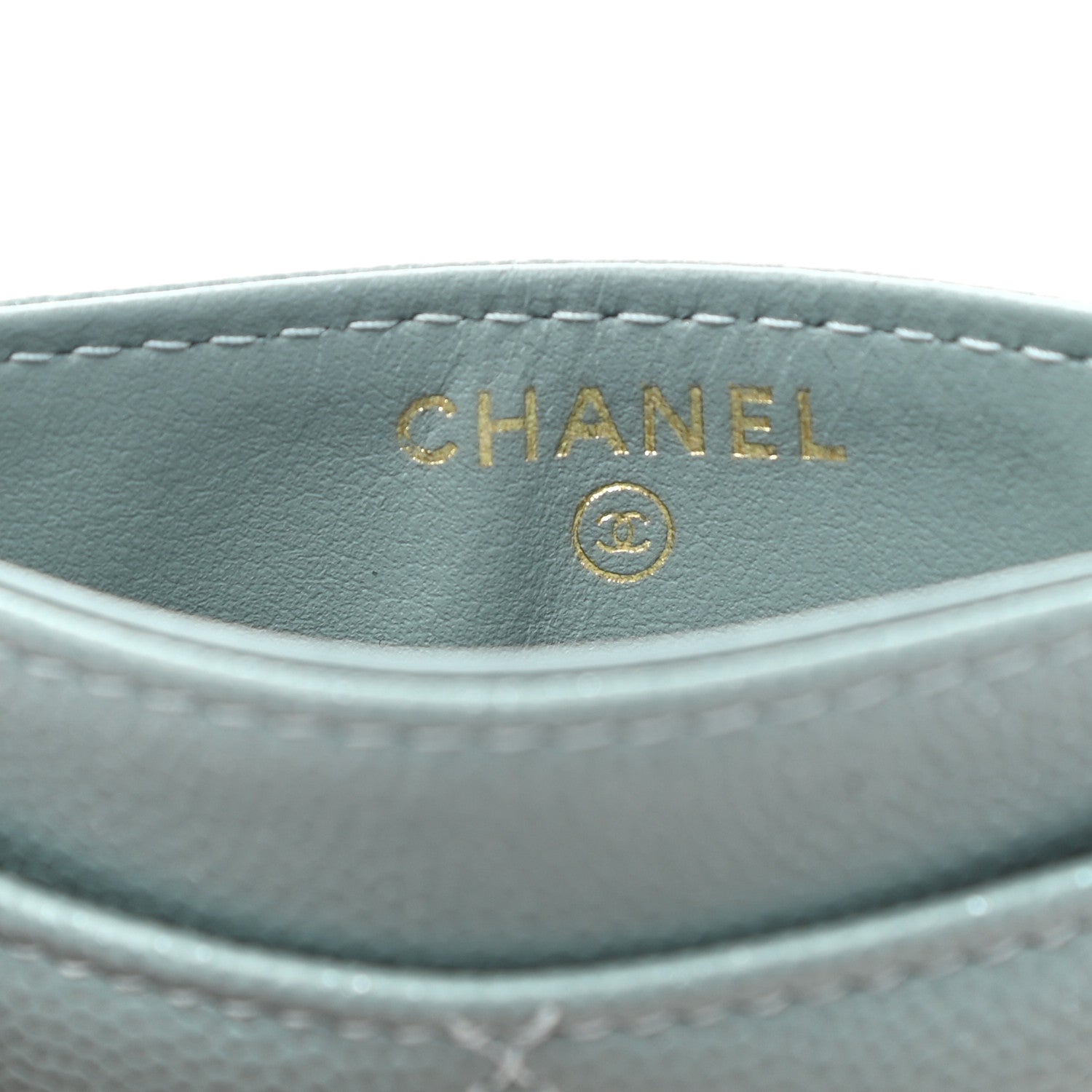 Chanel Iridescent Caviar Quilted Card Holder Light Blue 7 of 8