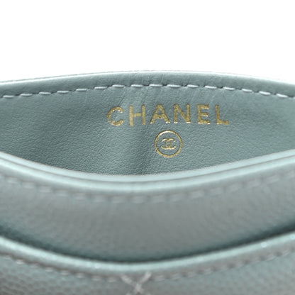 Chanel Iridescent Caviar Quilted Card Holder Light Blue 7 of 8