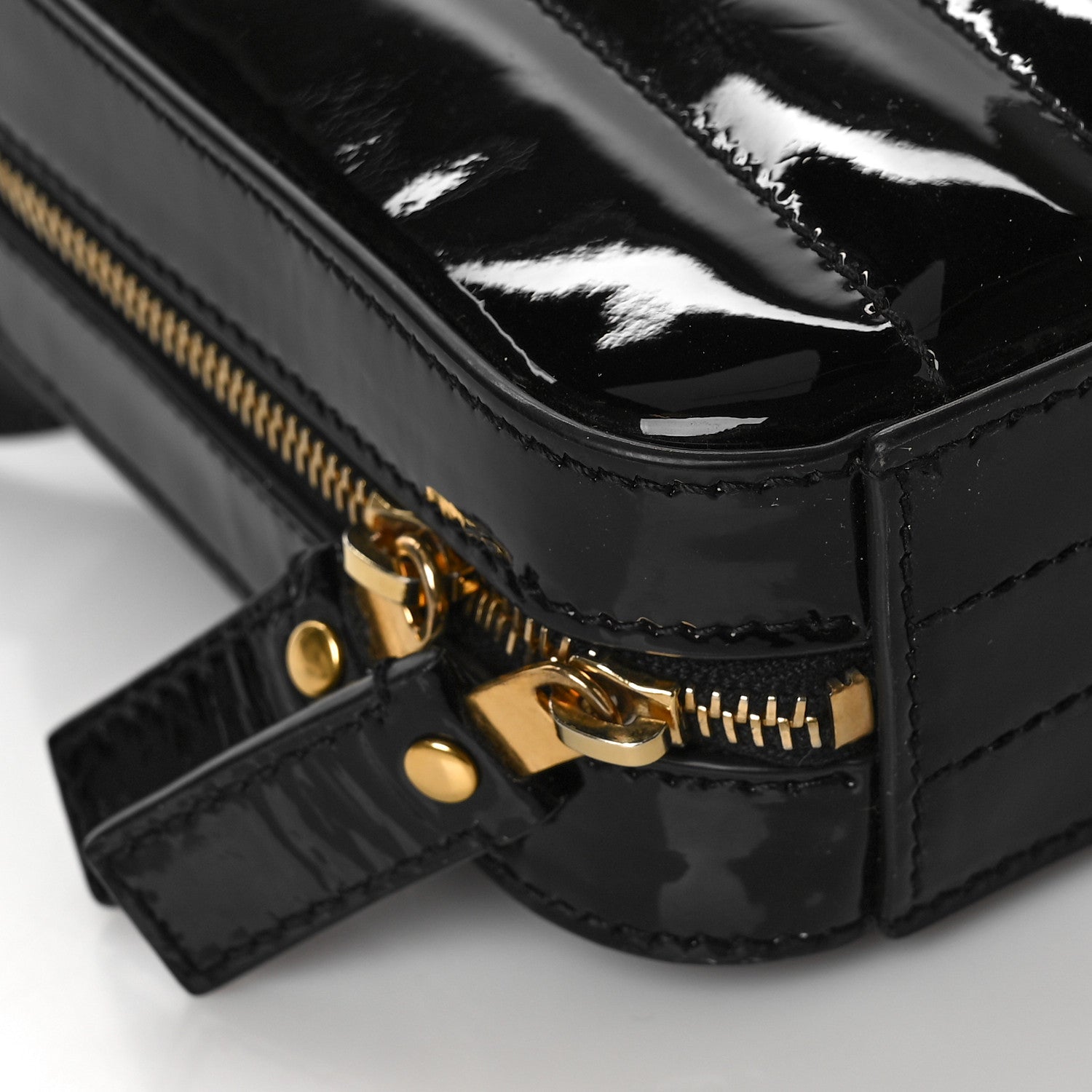 Saint Laurent Patent Matelasse Vicky Monogram Belt Bag Black 7 of 9