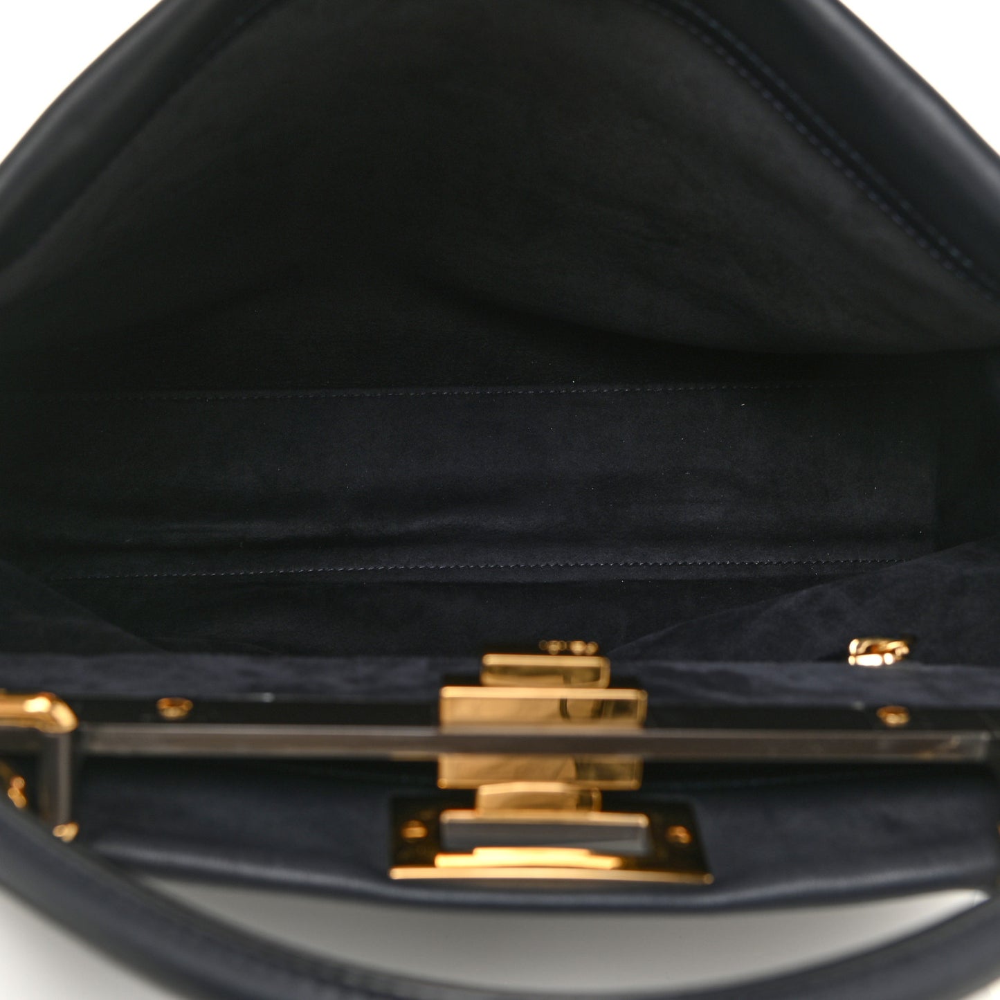 Vitello Dolce Marmol Large Peekaboo Iconic Satchel Blue Notte