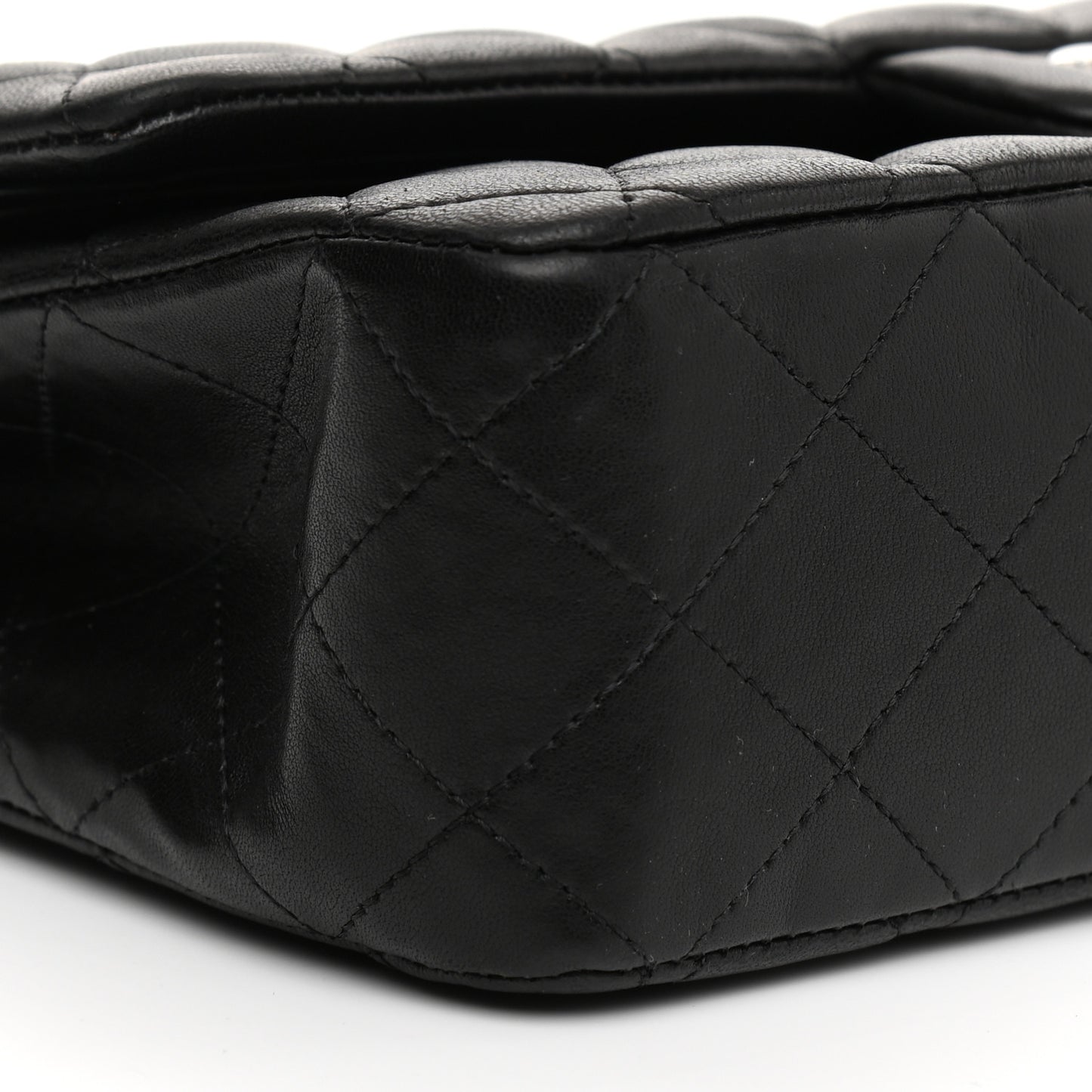Lambskin Quilted Medium Double Flap Black