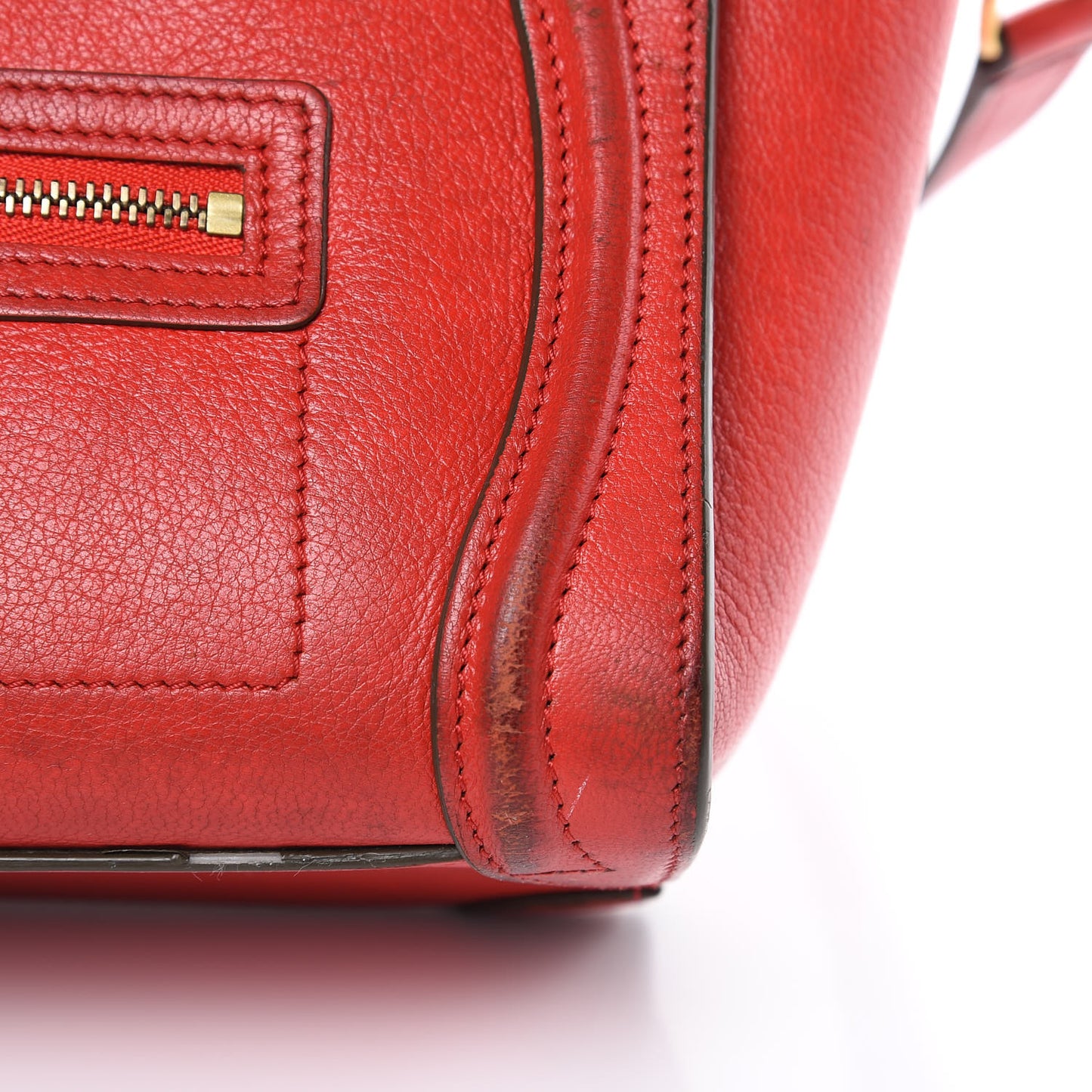 Goatskin Nano Tri-Color Luggage Red
