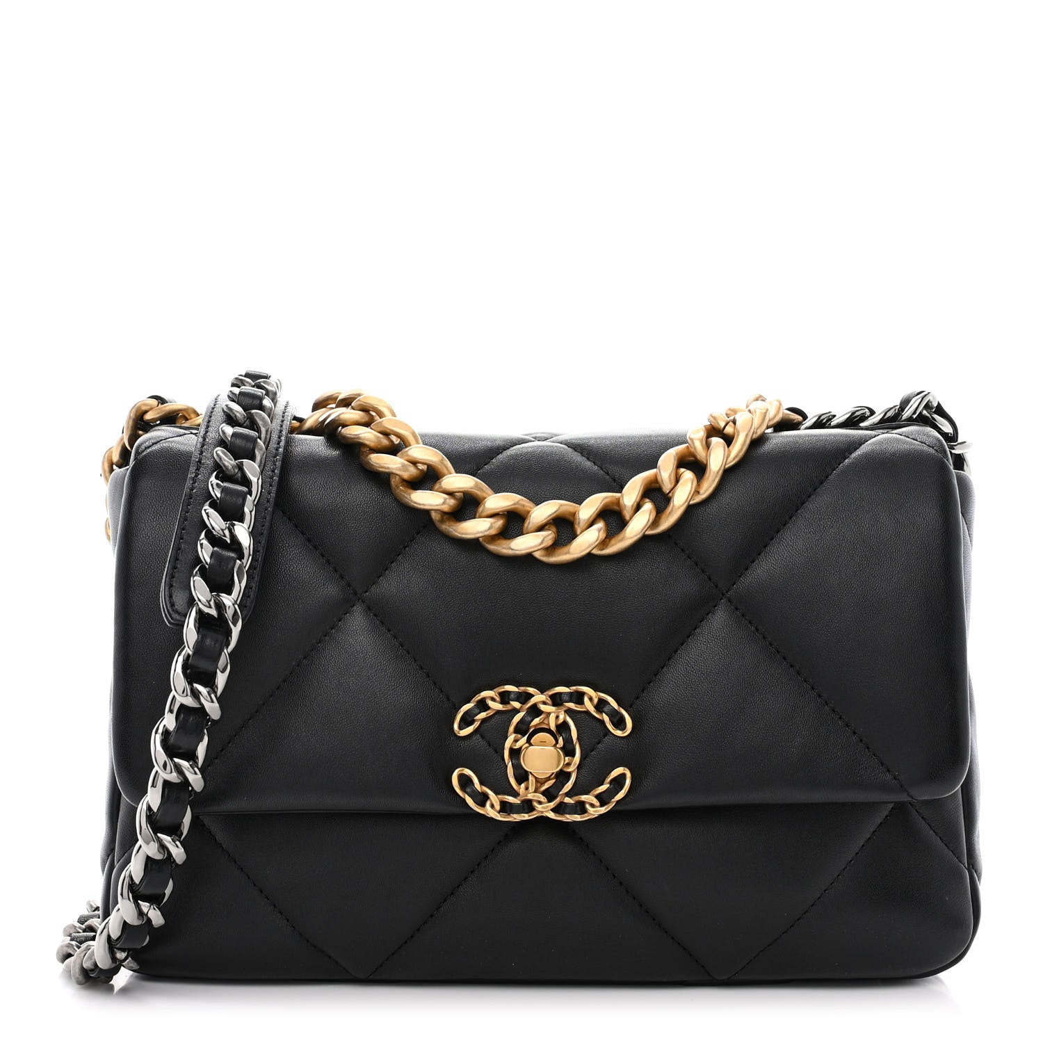 Chanel Lambskin Quilted Medium Chanel 19 Flap Black 1 of 10