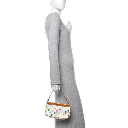 Louis Vuitton Monogram Multicolor Pochette Accessories White 2 of 12