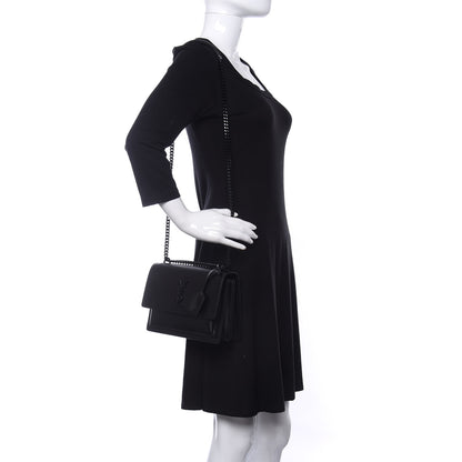Saint Laurent Calfskin Medium Monogram Sunset Black 2 of 13