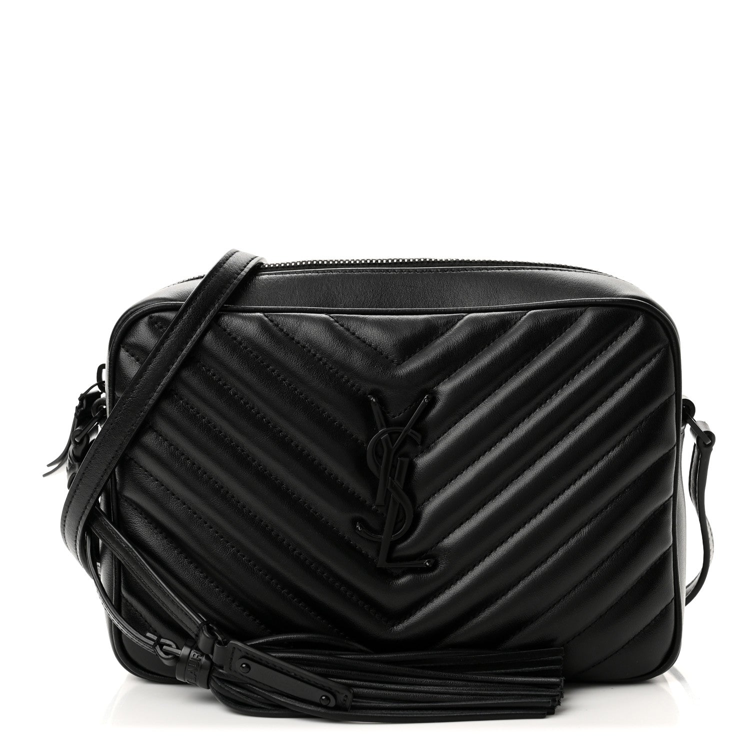 Saint Laurent Calfskin Matelasse Monogram Lou Camera Bag Black 1 of 9
