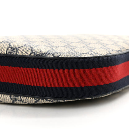 Gucci GG Supreme Monogram Textured Calfskin Web Large Attache Shoulder Bag Beige Blue 10 of 12