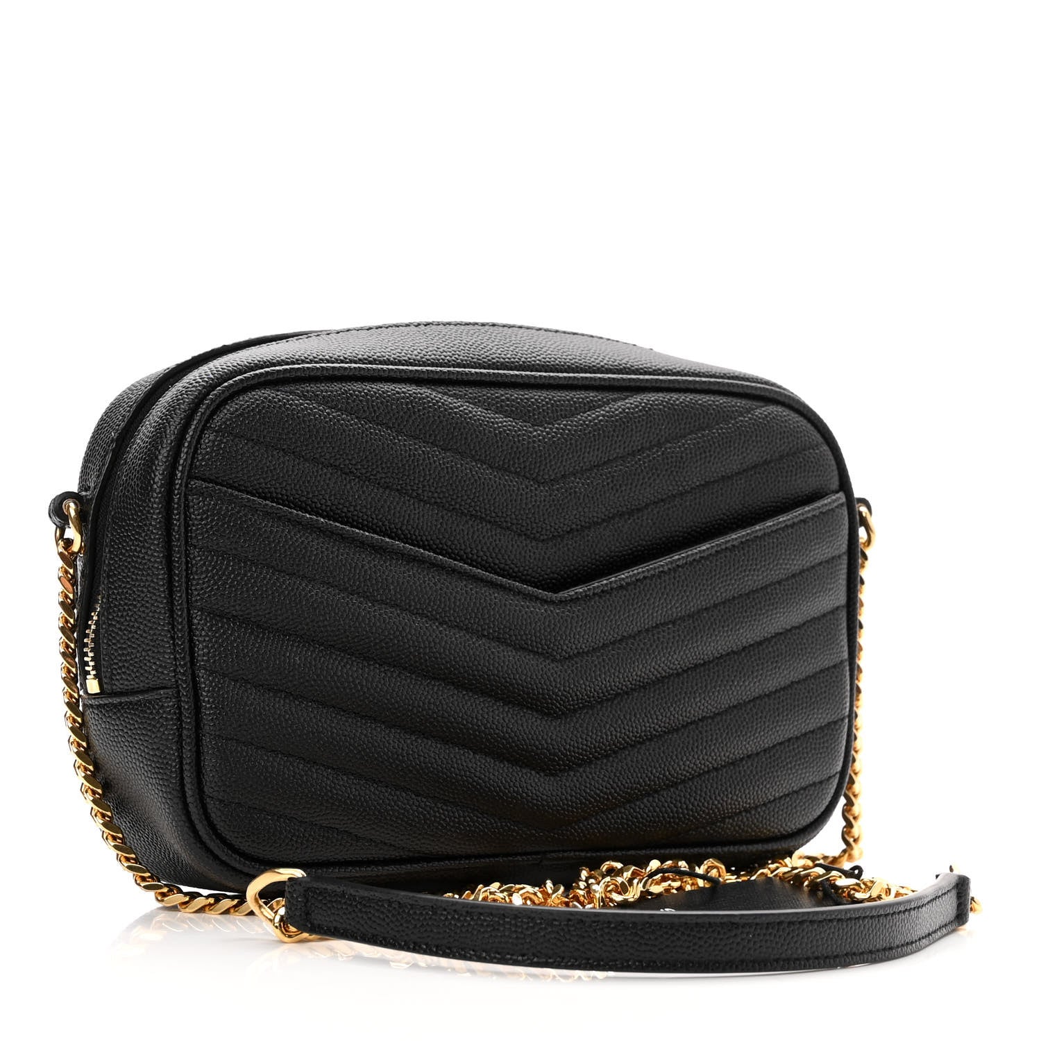 Saint Laurent Grain De Poudre Matelasse Monogram Mini Lou Camera Bag Black 3 of 10