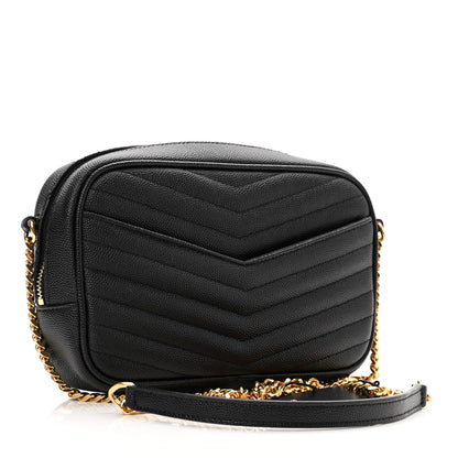 Saint Laurent Grain De Poudre Matelasse Monogram Mini Lou Camera Bag Black 3 of 10