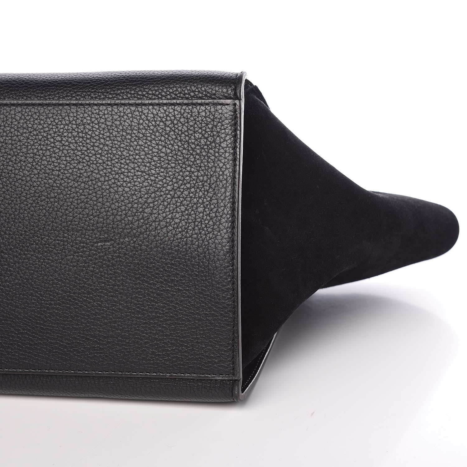 Celine Drummed Calfskin Suede Small Trapeze Black 12 of 13