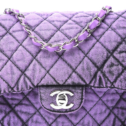 Chanel Washed Denim Quilted Small Denimpression Flap Violet Purple Black 9 of 9