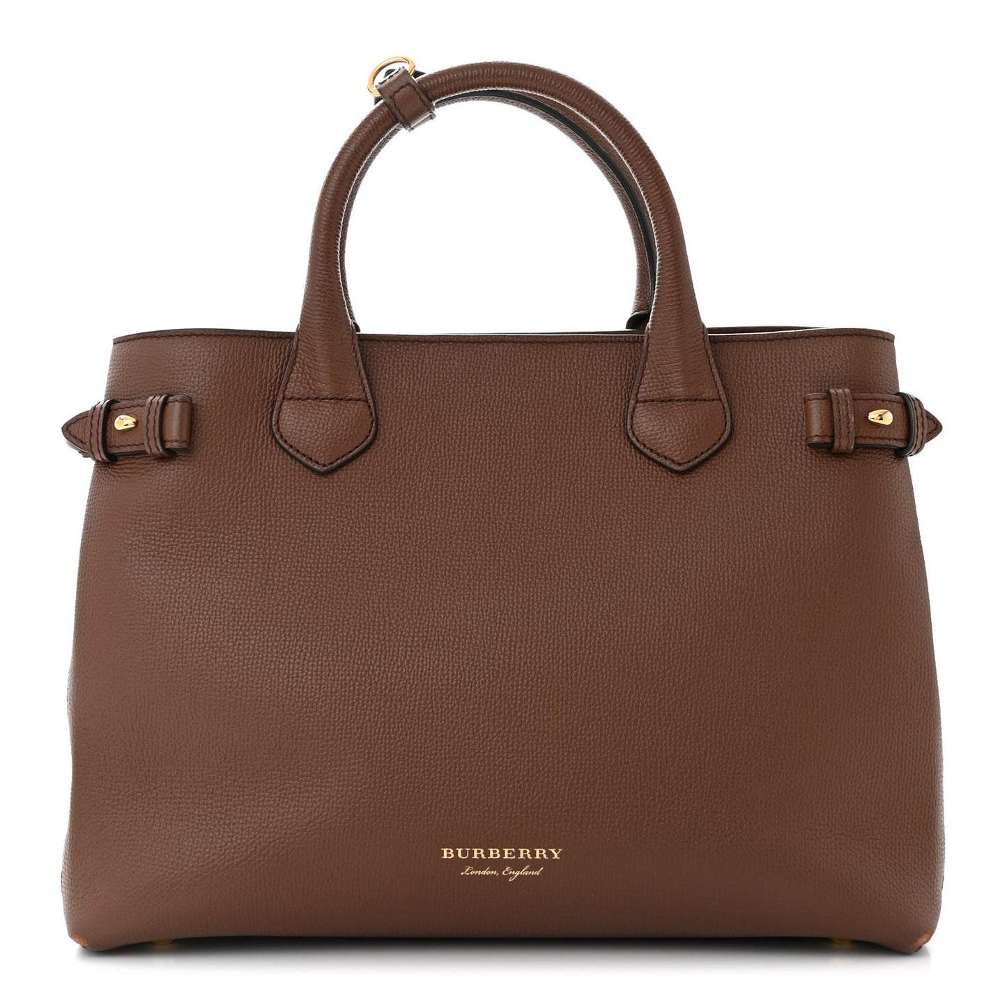 Grainy Calfskin House Check Medium Banner Tote Tan