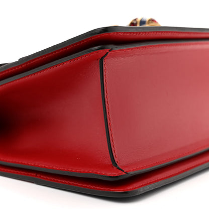 Gucci Calfskin Sylvie Web Small Queen Margaret Top Handle Bag Blue Agata Hibiscus Red Mystic White Sugar Pink 9 of 13