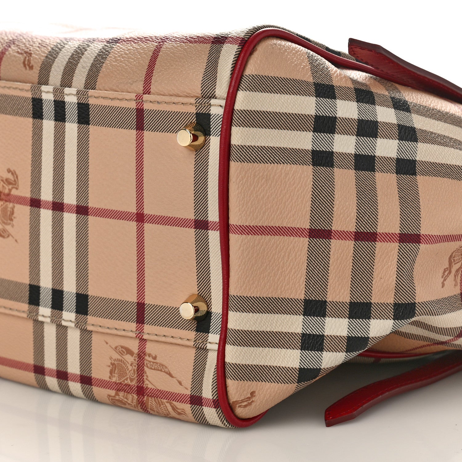 Burberry Haymarket Check Small Canterbury Tote Red 9 of 11