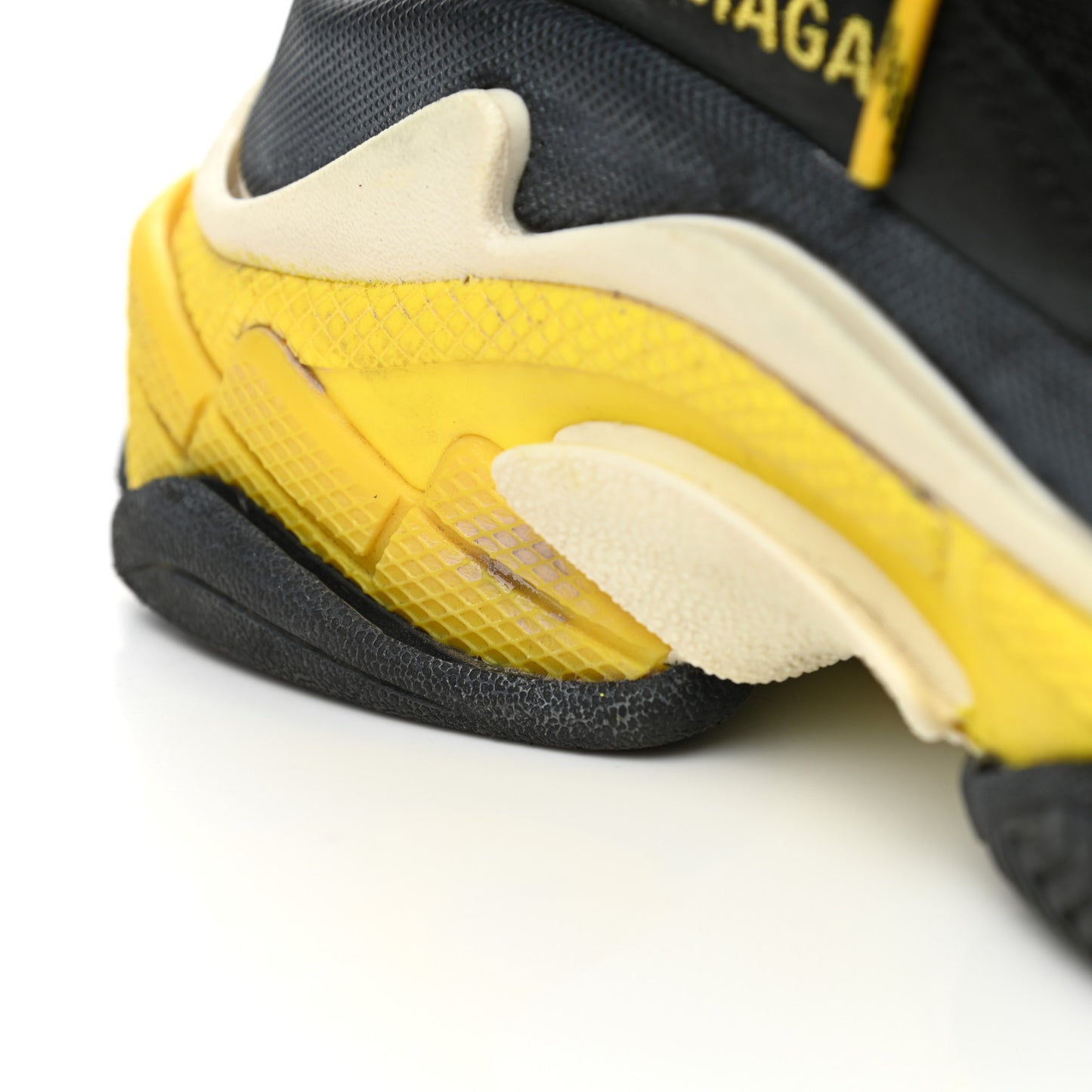 Fabric Mesh Womens Triple S Sneakers 37 Black Yellow