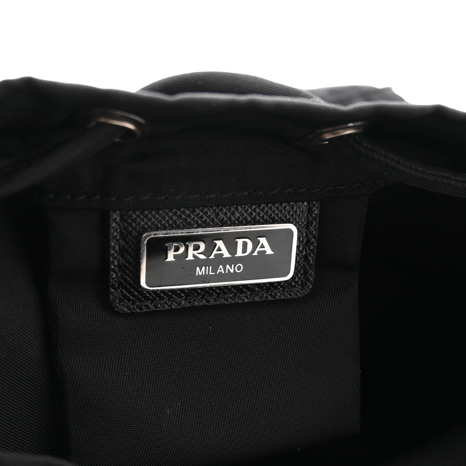 Prada Nylon Vela Drawstring Pouch Black 6 of 7