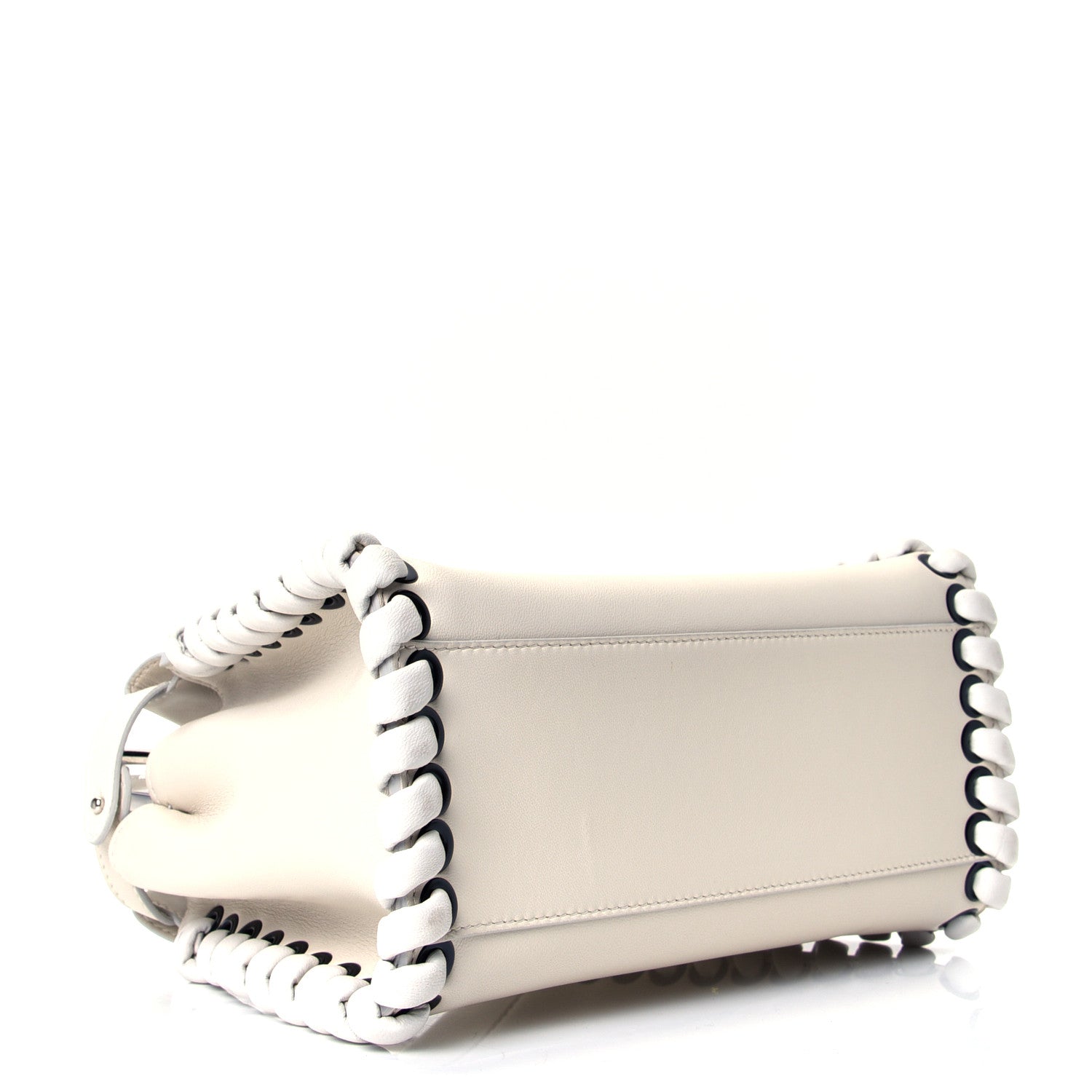 Fendi Nappa Lace Up Mini Peekaboo Iconic Satchel Bianco Carta 3 of 4