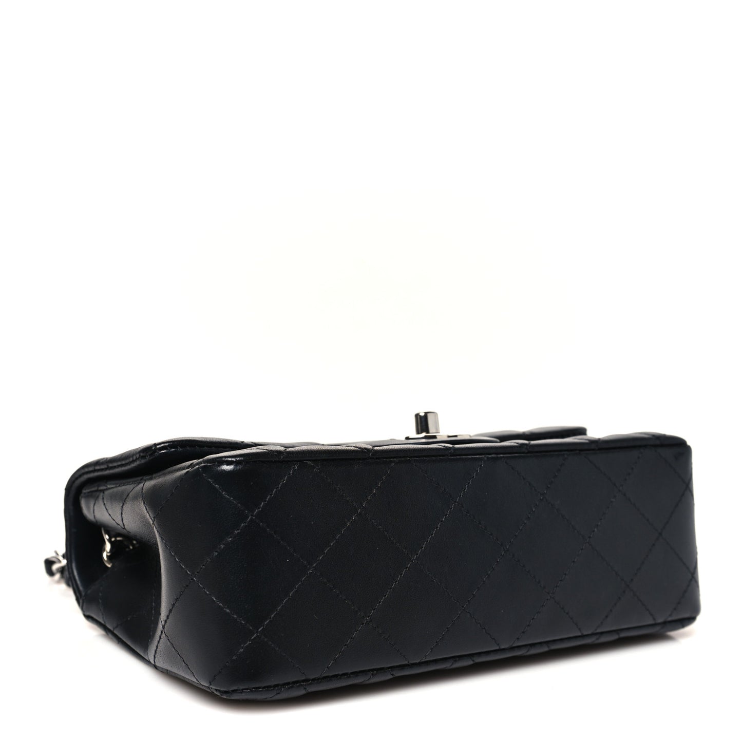 Lambskin Quilted Mini Rectangular Flap Black