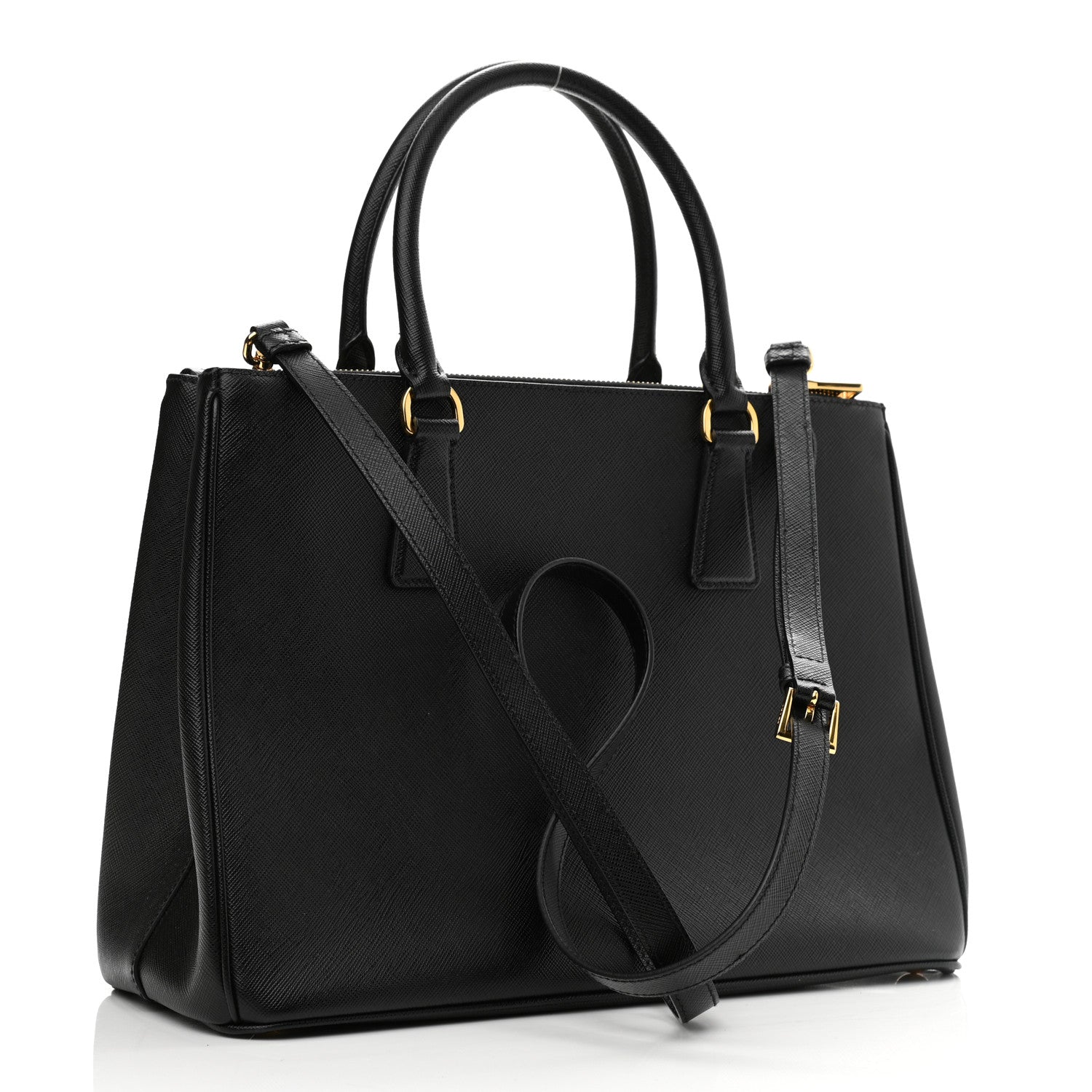 Prada Saffiano Lux Large Galleria Double Zip Tote Baltico 2 of 9