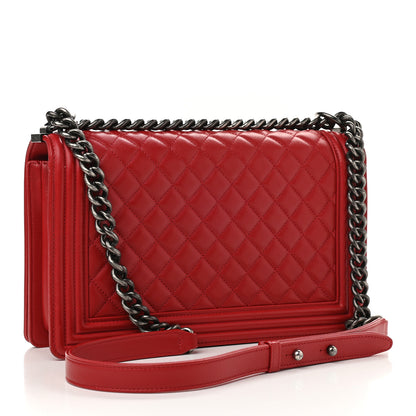 Chanel Lambskin Quilted New Medium Boy Flap Dark Red 3 of 13