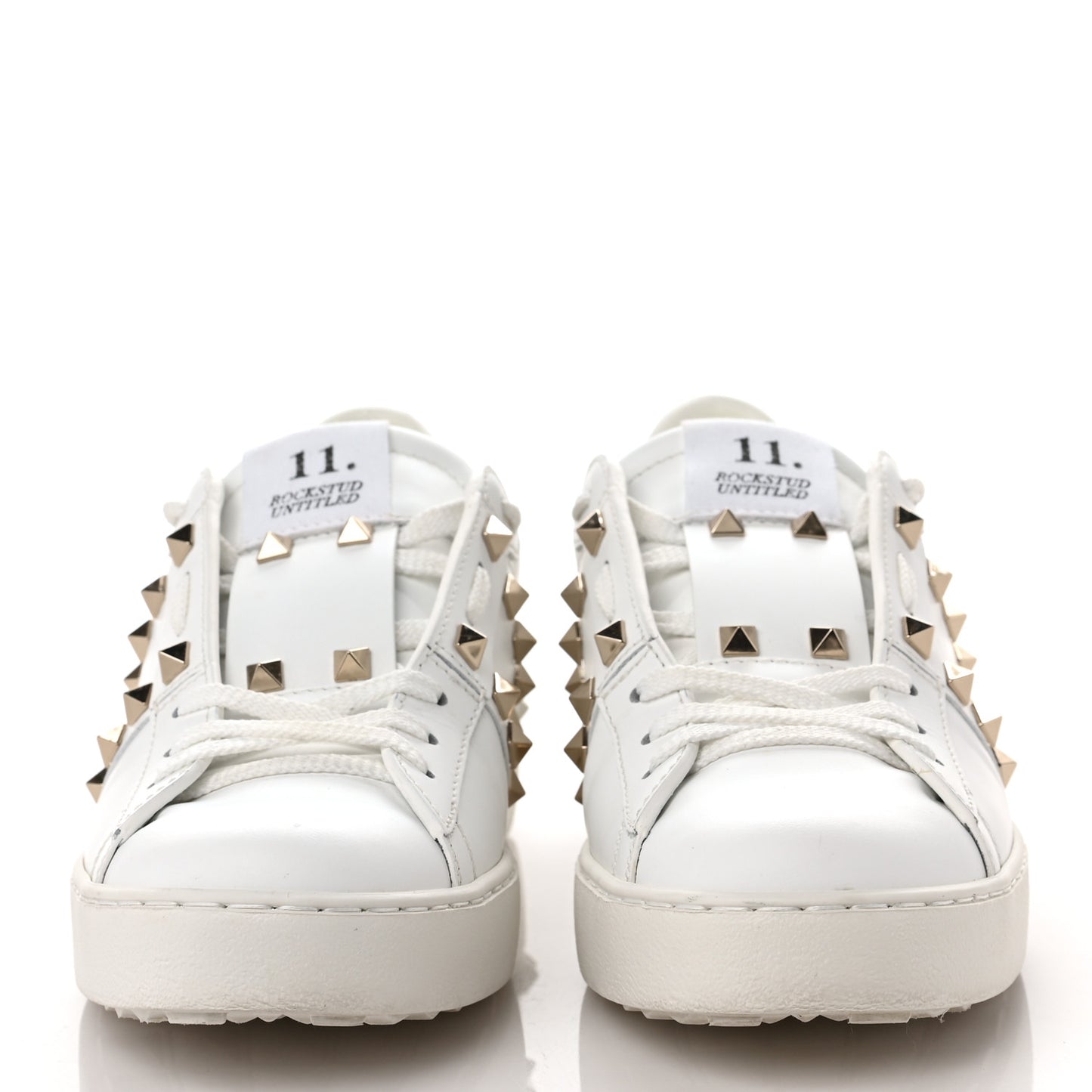 Calfskin Rockstud Untitled Open Sneakers 38.5 White