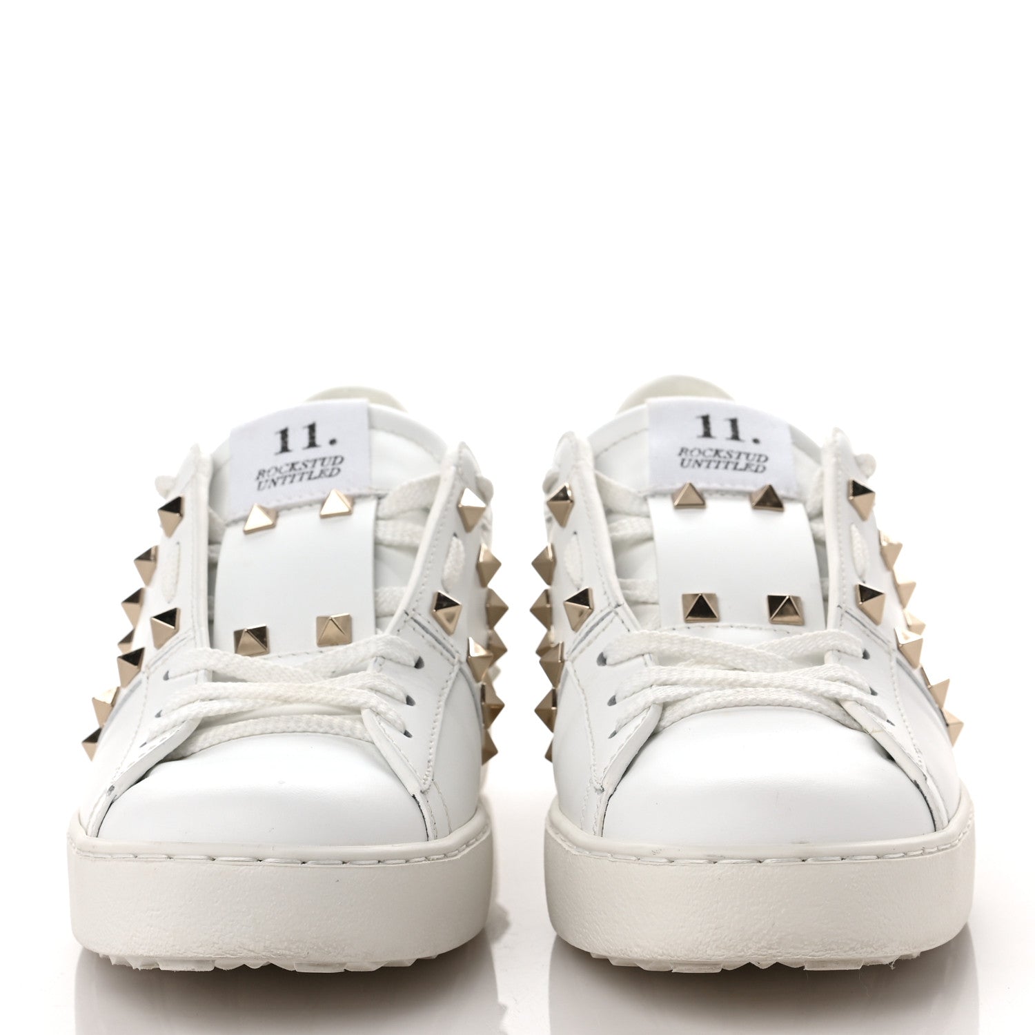 Valentino Garavani Calfskin Rockstud Untitled Open Sneakers 38.5 White 2 of 10