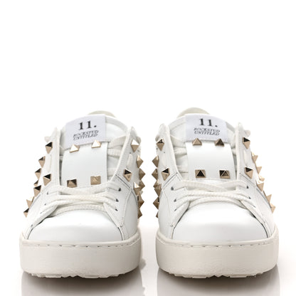 Valentino Garavani Calfskin Rockstud Untitled Open Sneakers 38.5 White 2 of 10