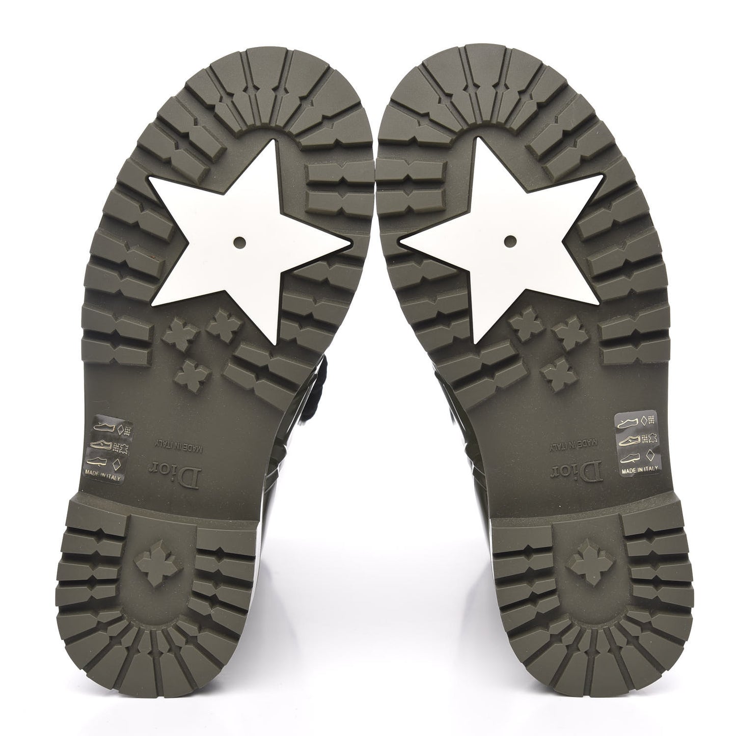 Shiny Rubber Diorcamp Low Boots 35 Military