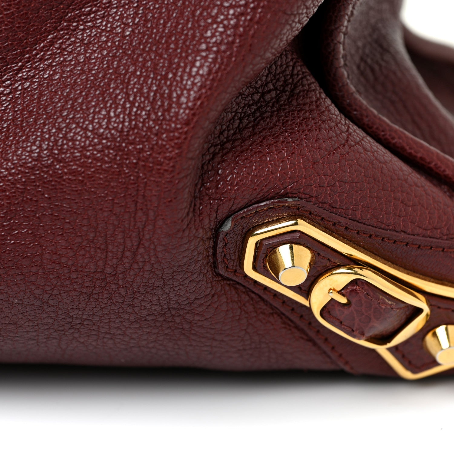 Balenciaga Chevre Gold Metallic Edge Hardware City Bordeaux 20 of 20