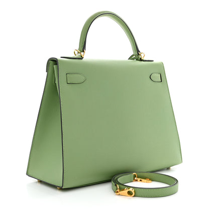 Hermes Epsom Kelly Sellier 32 Vert Criquet 3 of 13
