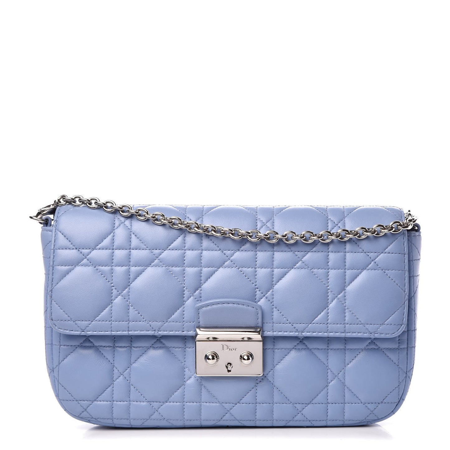 Lambskin Cannage Miss Dior Promenade Pouch Powder Blue