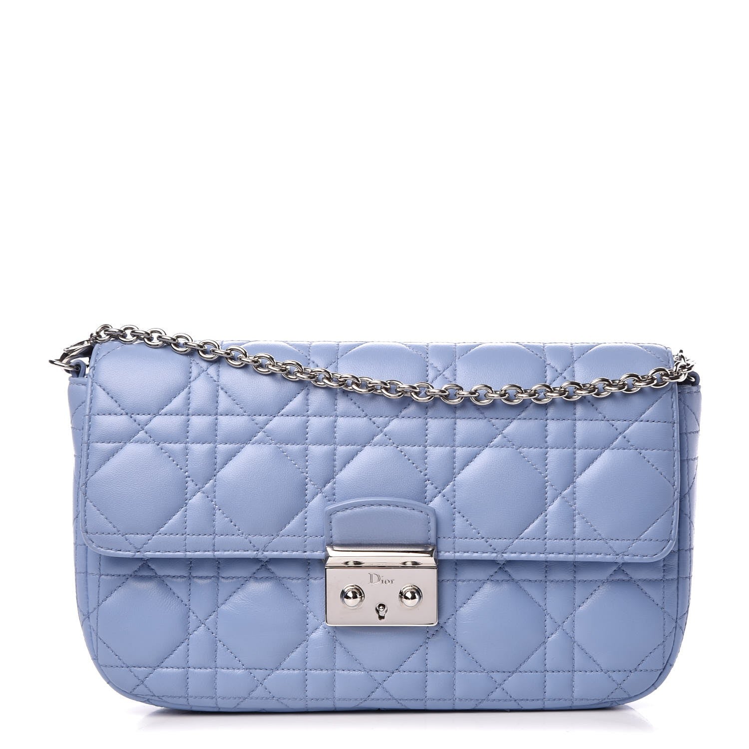 Christian Dior Lambskin Cannage Miss Dior Promenade Pouch Powder Blue 1 of 7