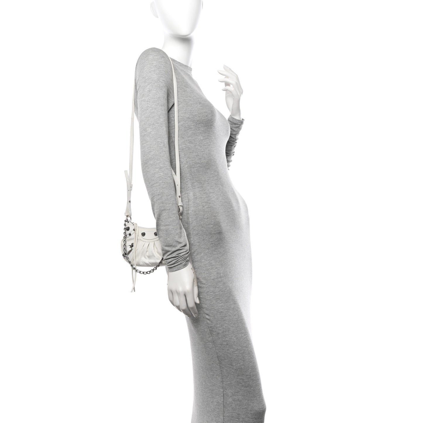 Agneau Arena Le Cagole Mini Purse With Chain Optic White