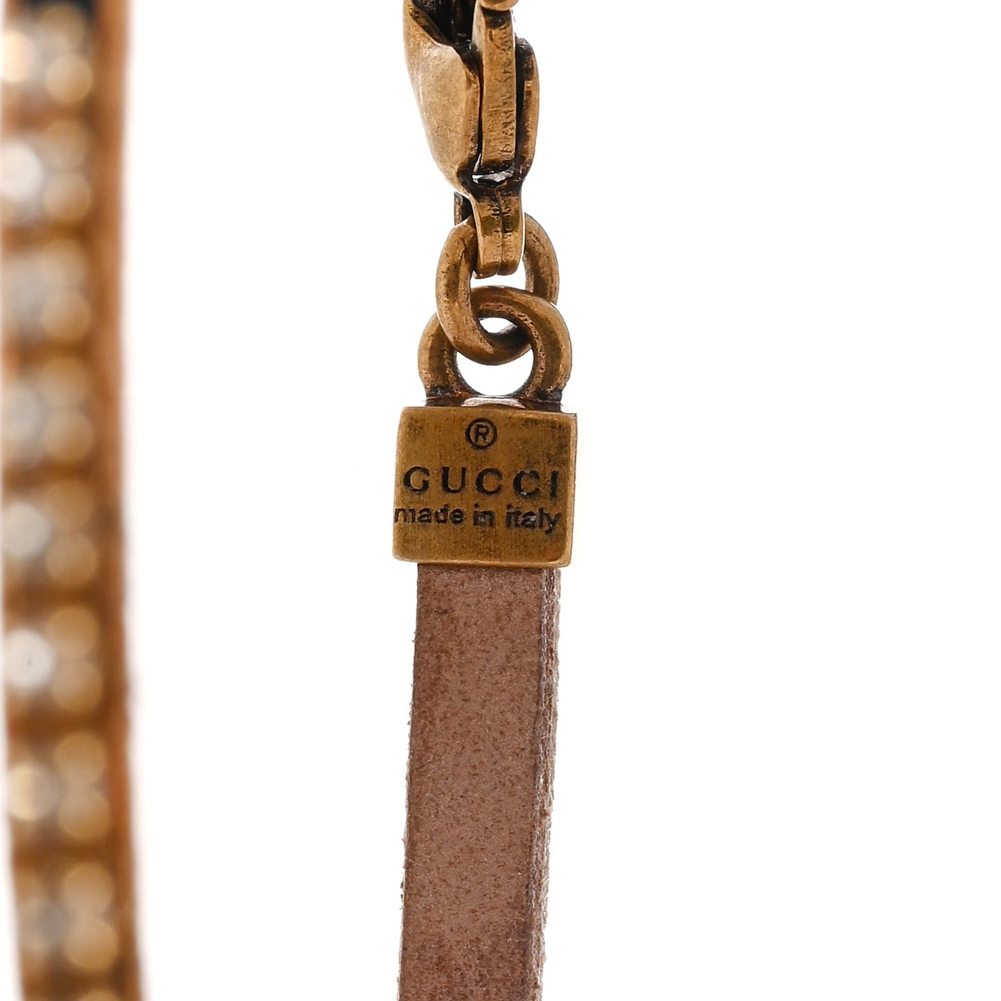Metal Crystal Double G Bracelet Aged Gold