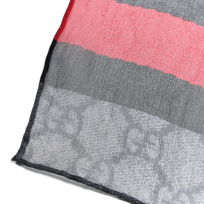 Gucci Silk Monogram Web Scarf  Beige Blue 4 of 4