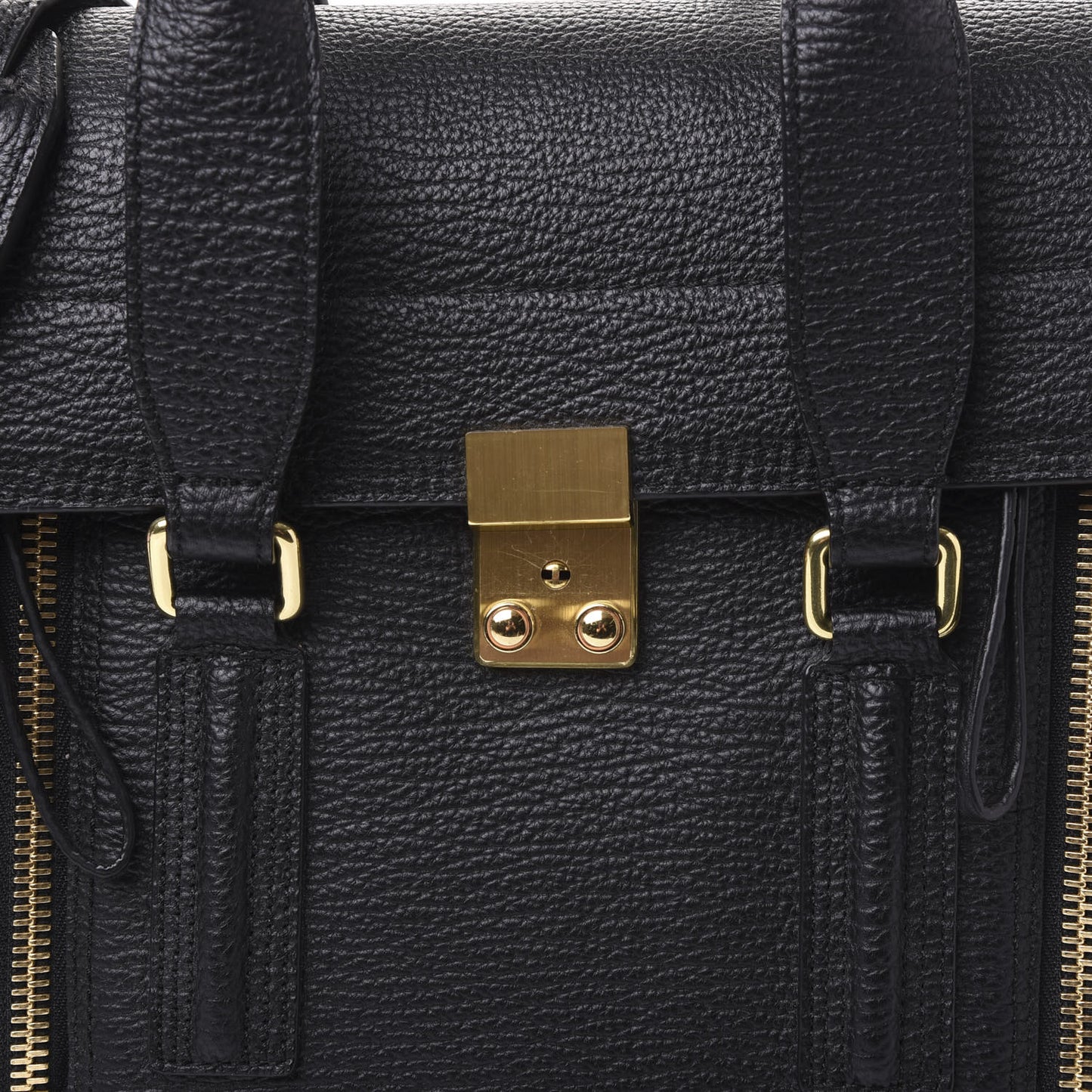 3.1 Textured Calfskin Medium Pashli Satchel Black