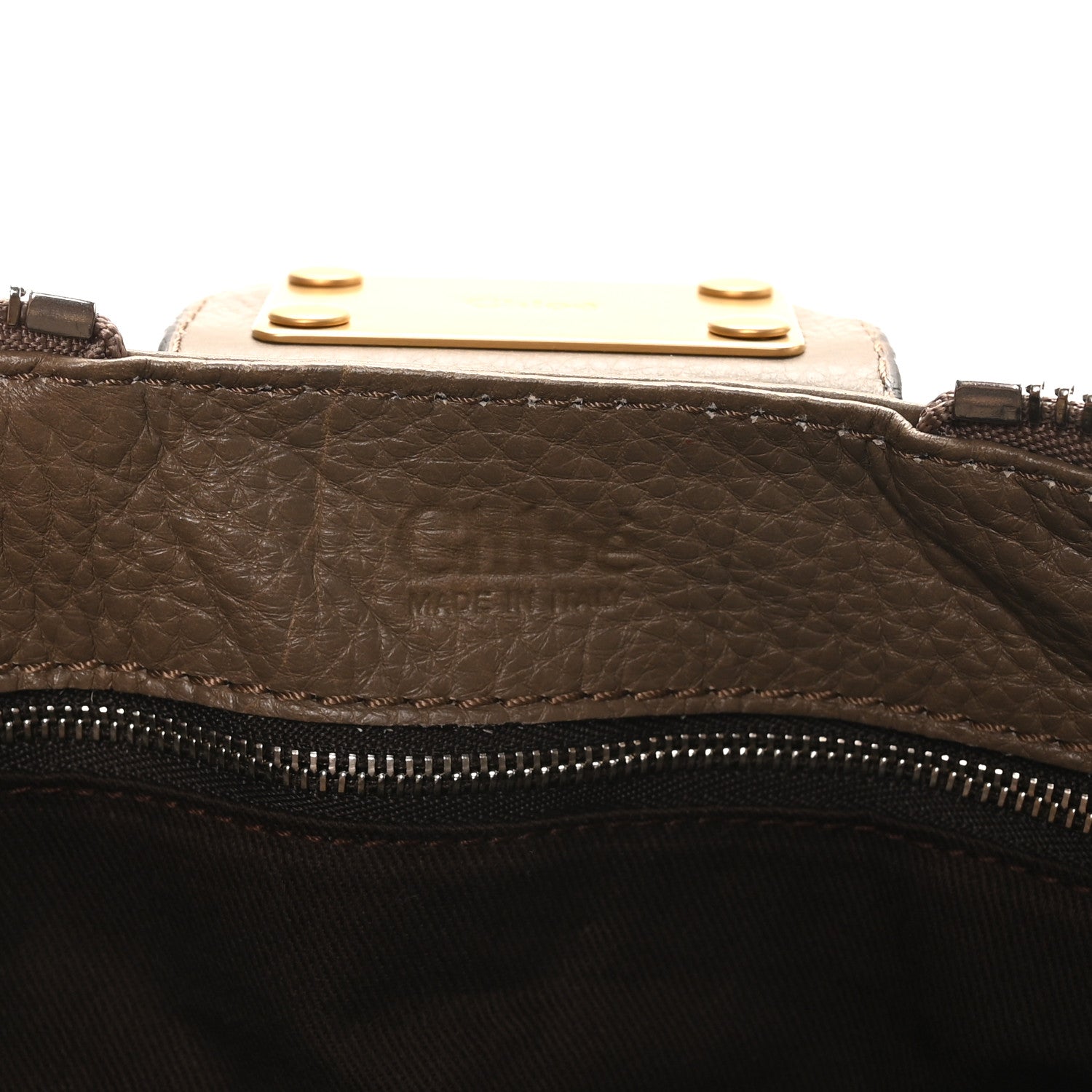 Chloe Calfskin Paddington Front Pocket Tote Souris 6 of 9