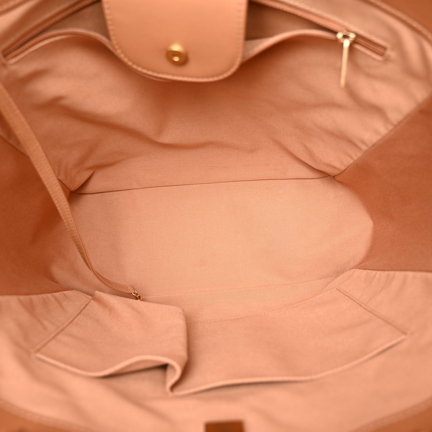 Calfskin Stitched Large Shopping Bag Brown
