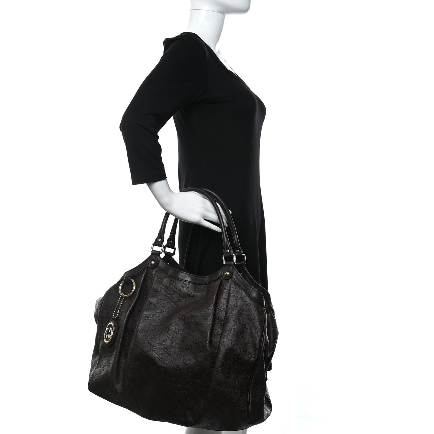 Guccissima Signature Large Sukey Tote Chocolate