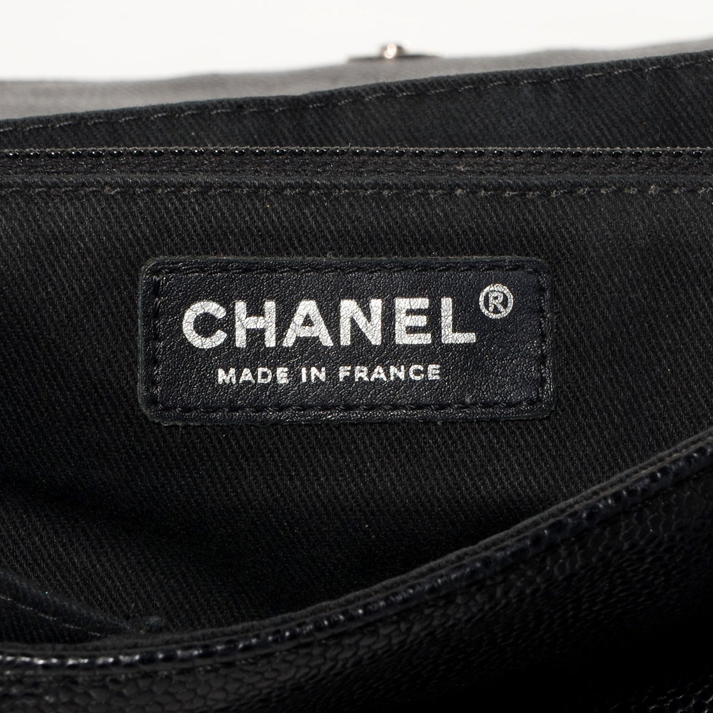 Caviar Half Moon Large Flap Black