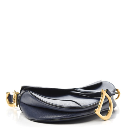 Christian Dior Grained Calfskin Saddle Bag Navy 4 of 9