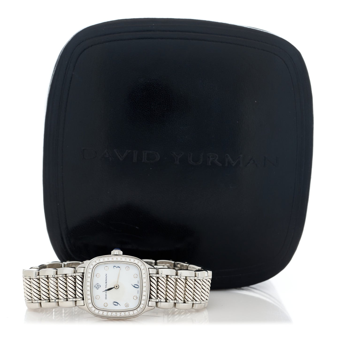 Stainless Steel Diamond Bezel Mother of Pearl 25mm Thoroughbred Quartz Watch