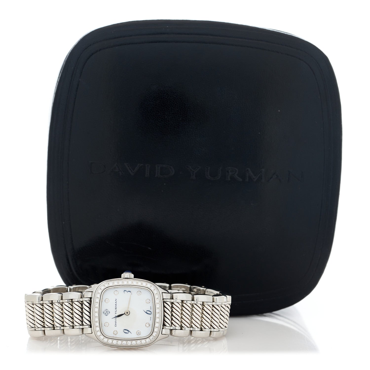 David Yurman Stainless Steel Diamond Bezel Mother of Pearl 25mm Thoroughbred Quartz Watch 5 of 5