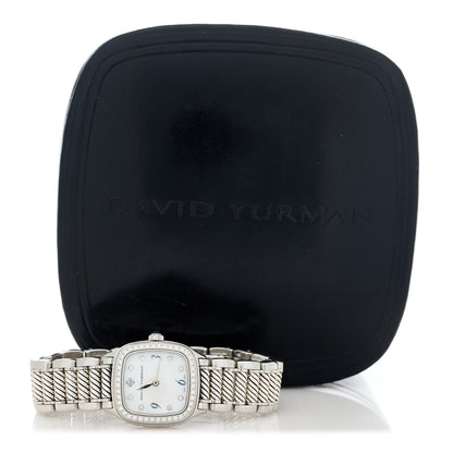 David Yurman Stainless Steel Diamond Bezel Mother of Pearl 25mm Thoroughbred Quartz Watch 5 of 5
