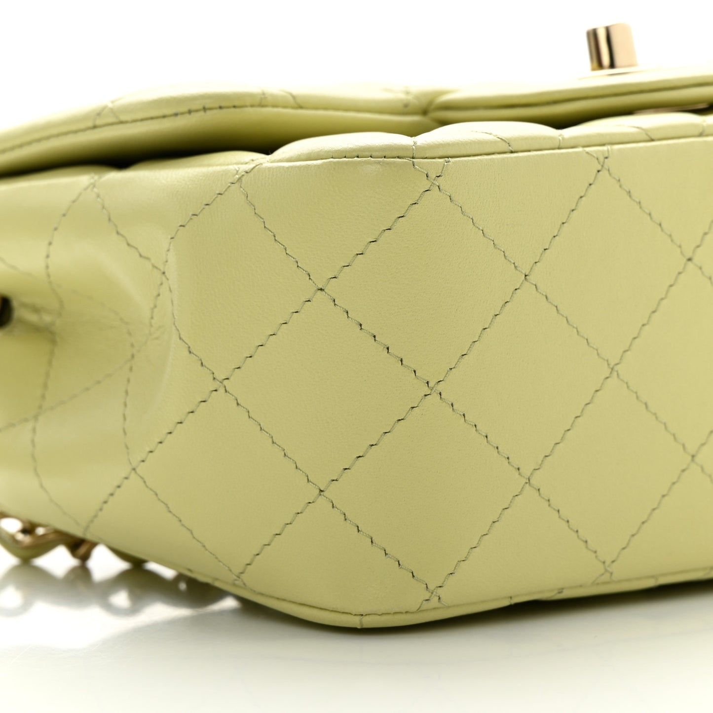 Lambskin Quilted Mini Square Flap Green