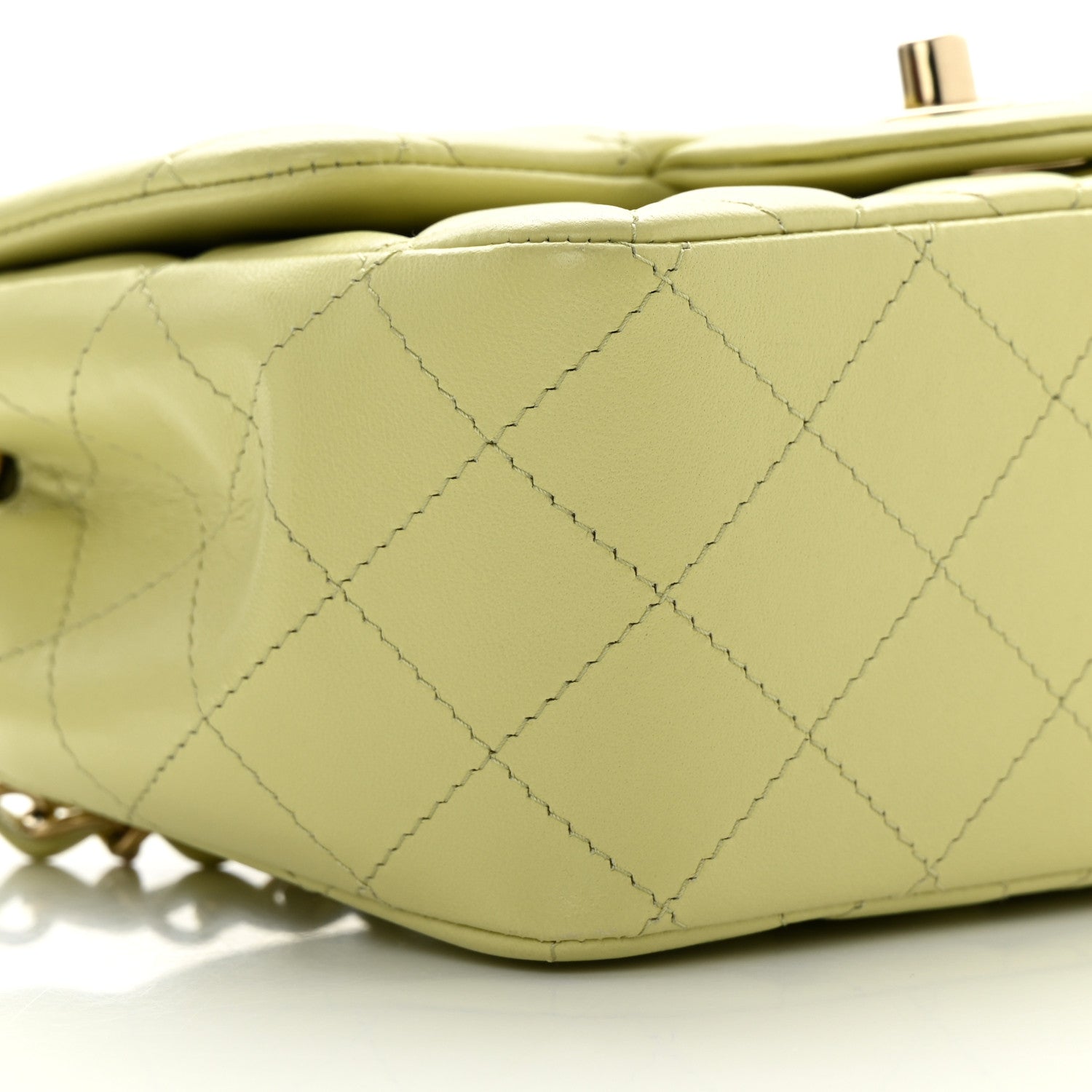 Chanel Lambskin Quilted Mini Square Flap Green 9 of 14