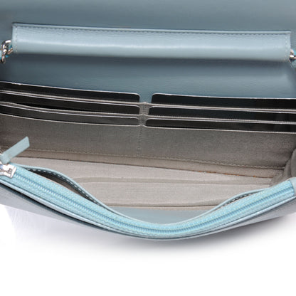 Chanel Caviar Sevruga Wallet on Chain WOC Light Blue 6 of 9