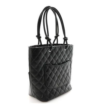 Chanel Calfskin Quilted Medium Cambon Tote Black White 3 of 10